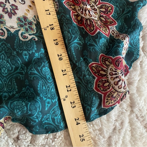 Chicos Moroccan Dreams Poncho Top Womens Small/ Medium Green Multi Shirt NEW - Picture 7 of 8